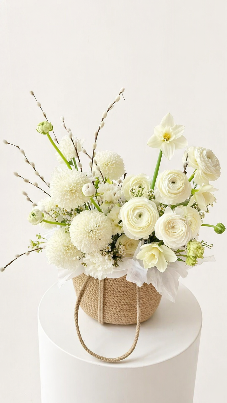 White Serenity Basket