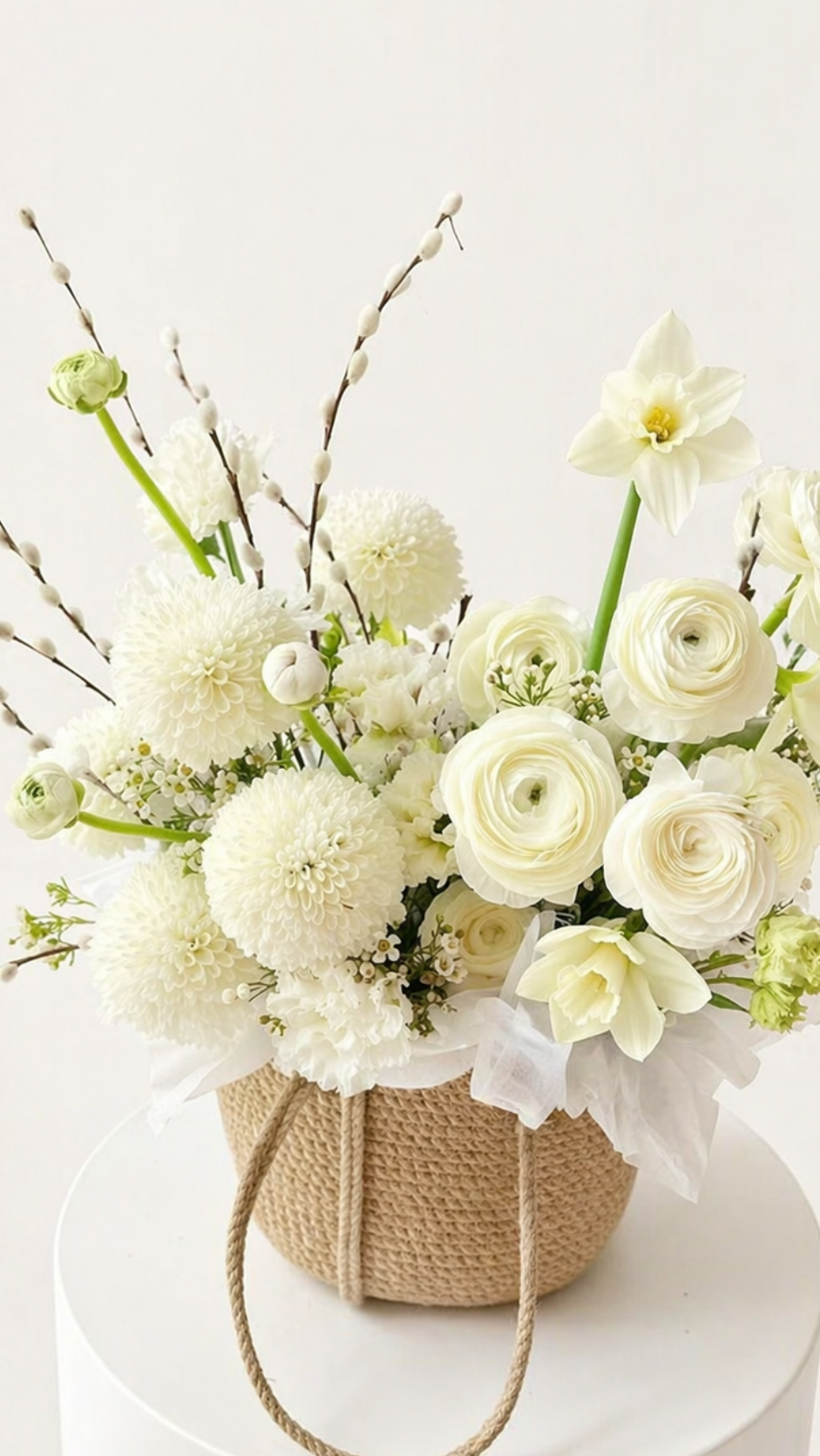 White Serenity Basket