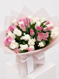 Pink Sorbet | Fresh Bicolor Tulip Hand-Tied Bouquet